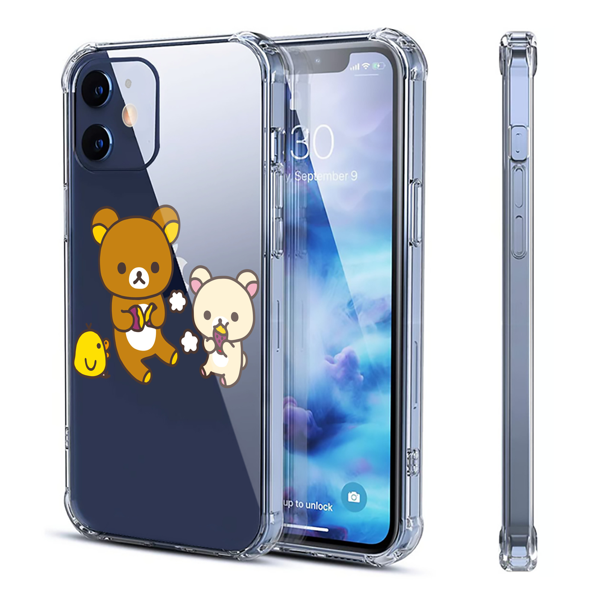 （画像用） リラックマ リラックマ キイロイトリ Rilakkuma Korilakkuma Kiiroitori 【iPhone 12シリーズ対応】透明スマホケース（クリアソフトケース）